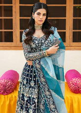 Chaandni By Gulaal Embroidered Net 4 Piece Unstitched Suit GL24CH D-05 MEENA
